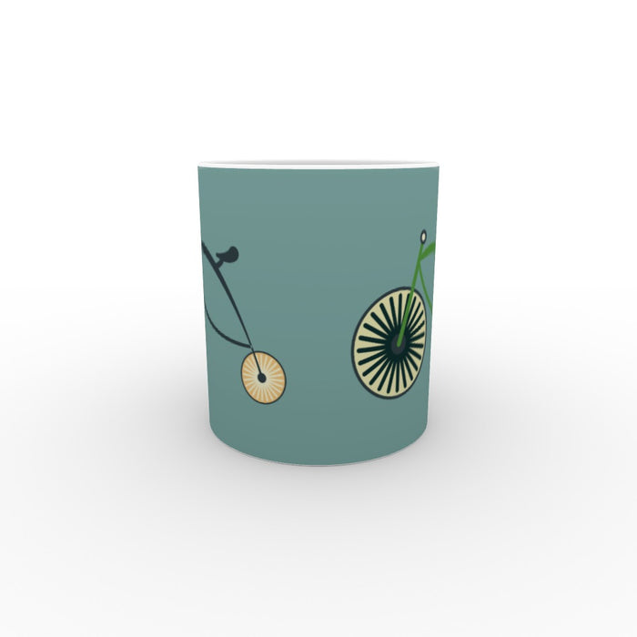 11oz Ceramic Mug - On Ya Bike Teal - printonitshop