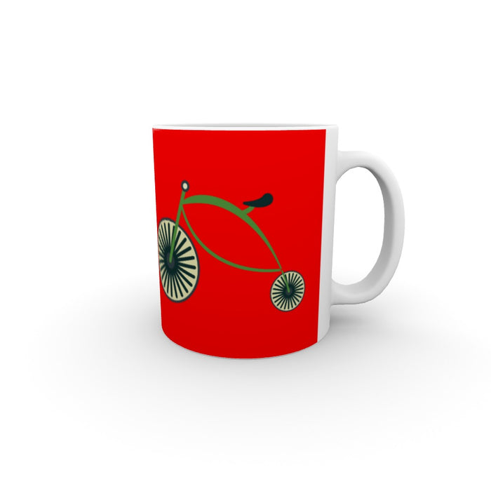 11oz Ceramic Mug - On Ya Bike Red - printonitshop