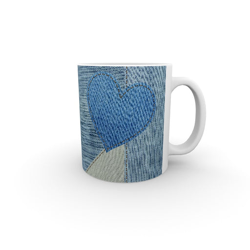 11oz Cermic Mug - Denim Heart - printonitshop