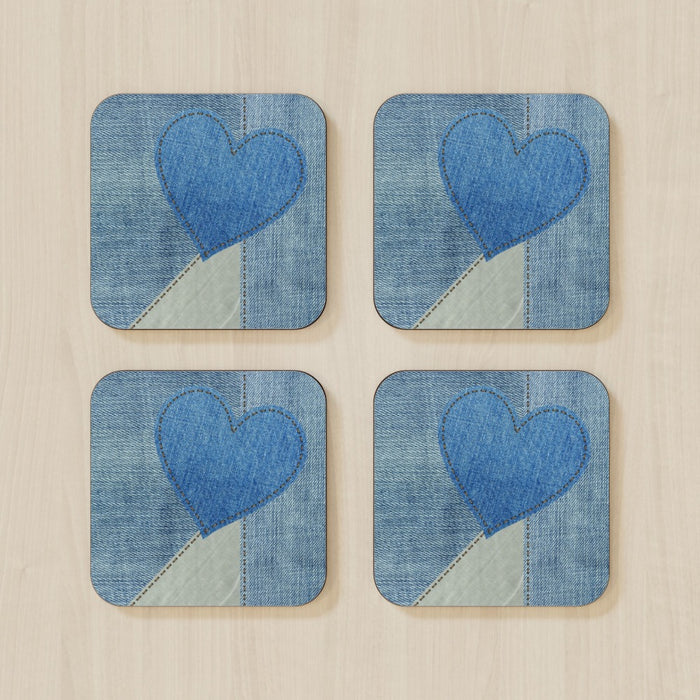 Coasters - Denim Heart - printonitshop