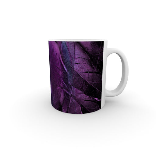 11oz Ceramic Mug - Purple Feathers - printonitshop