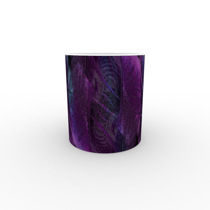 11oz Ceramic Mug - Purple Feathers - printonitshop