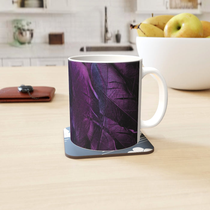 11oz Ceramic Mug - Purple Feathers - printonitshop