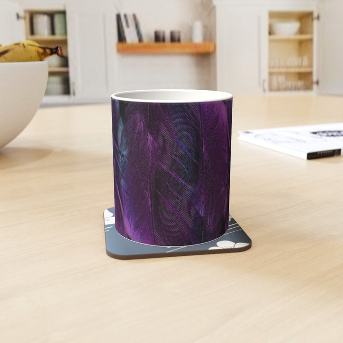 11oz Ceramic Mug - Purple Feathers - printonitshop