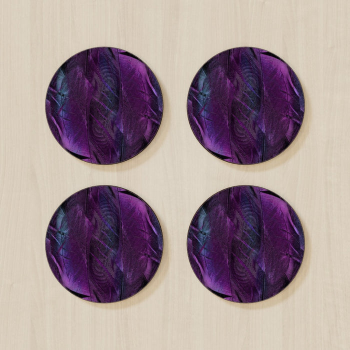 Coasters - Purple Feathers - printonitshop