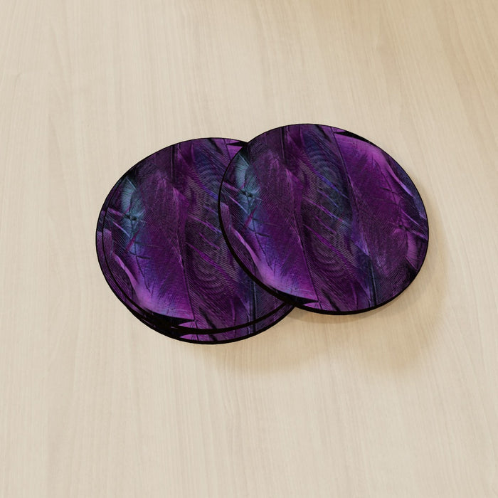 Coasters - Purple Feathers - printonitshop