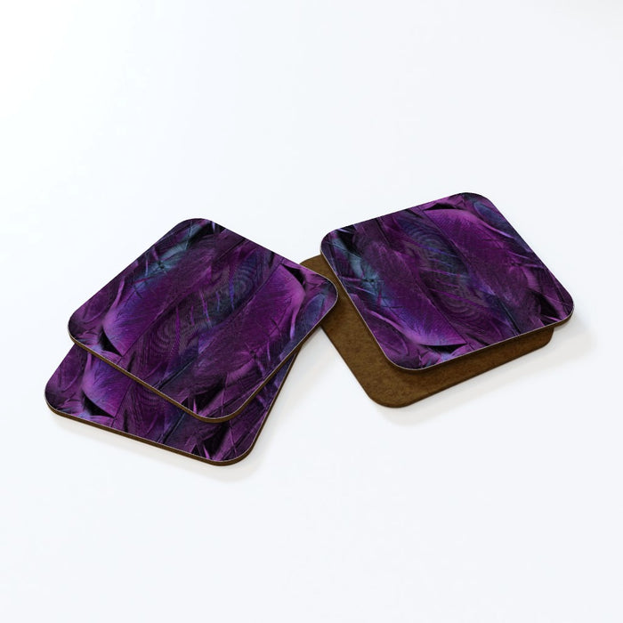 Coasters - Purple Feathers - printonitshop