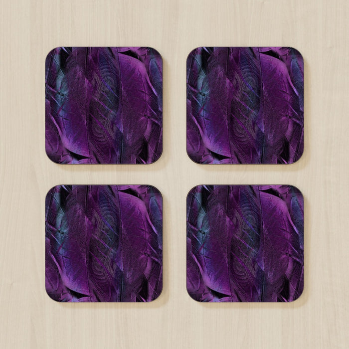 Coasters - Purple Feathers - printonitshop