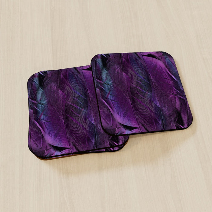 Coasters - Purple Feathers - printonitshop