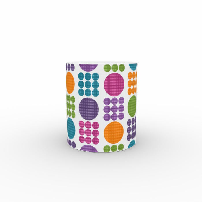 11oz Ceramic Mug - Textured Circles - printonitshop