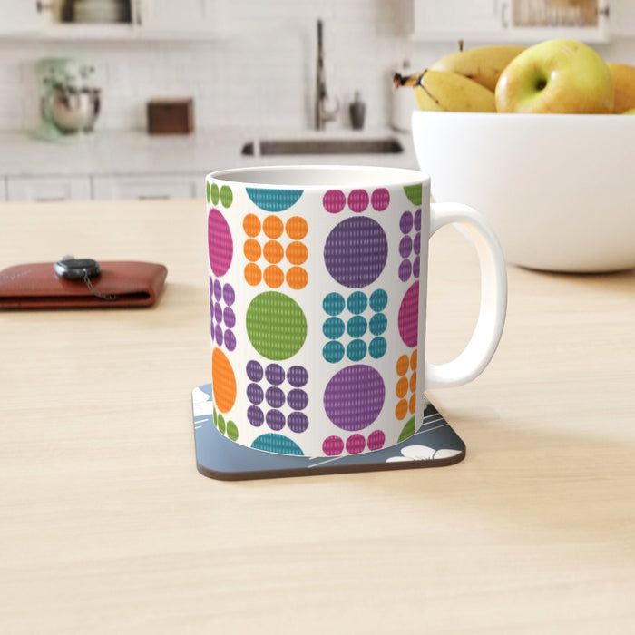 11oz Ceramic Mug - Textured Circles - printonitshop