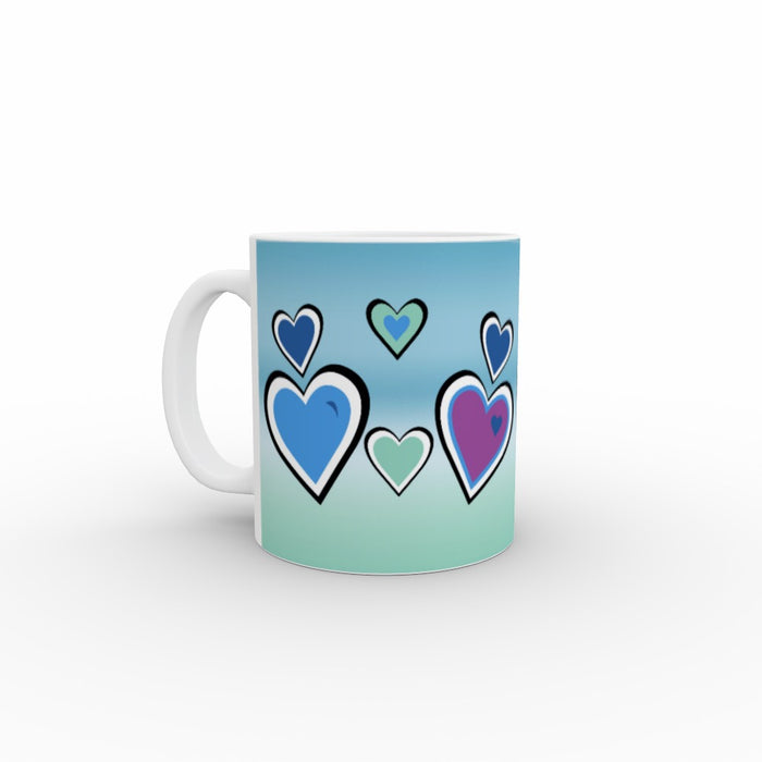 11oz Ceramic Mug - Hearts - printonitshop