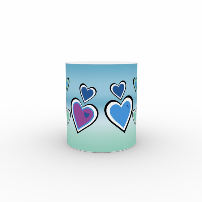 11oz Ceramic Mug - Hearts - printonitshop