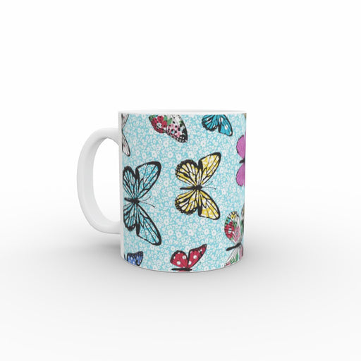 11oz Ceramic Mug - Floral Butterflies - printonitshop