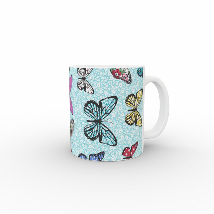 11oz Ceramic Mug - Floral Butterflies - printonitshop