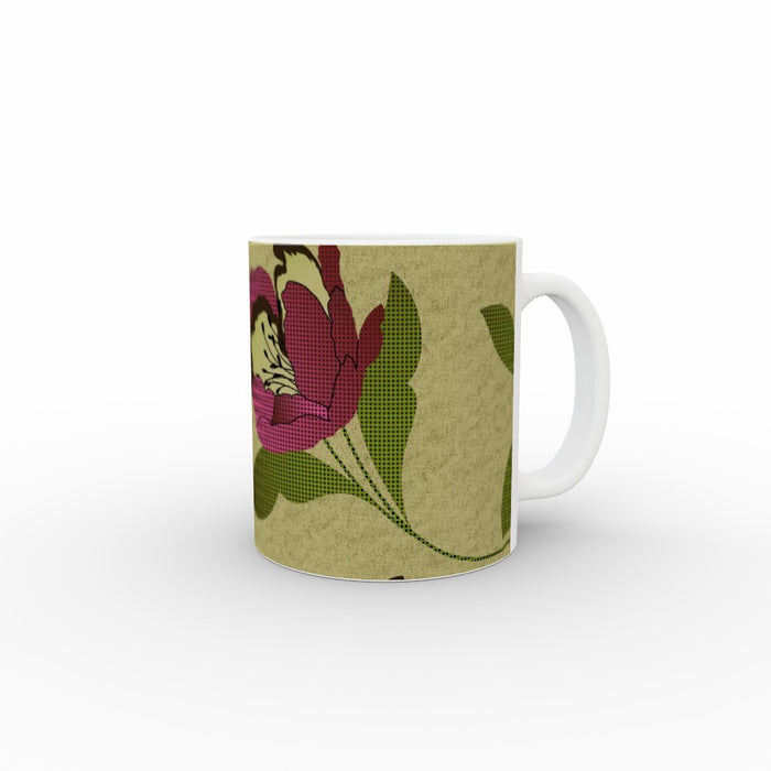 11oz Ceramic Mug - Dot Work Flowers - printonitshop