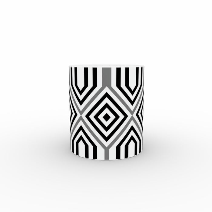 11oz Ceramic Mug - Black and White Structure - printonitshop