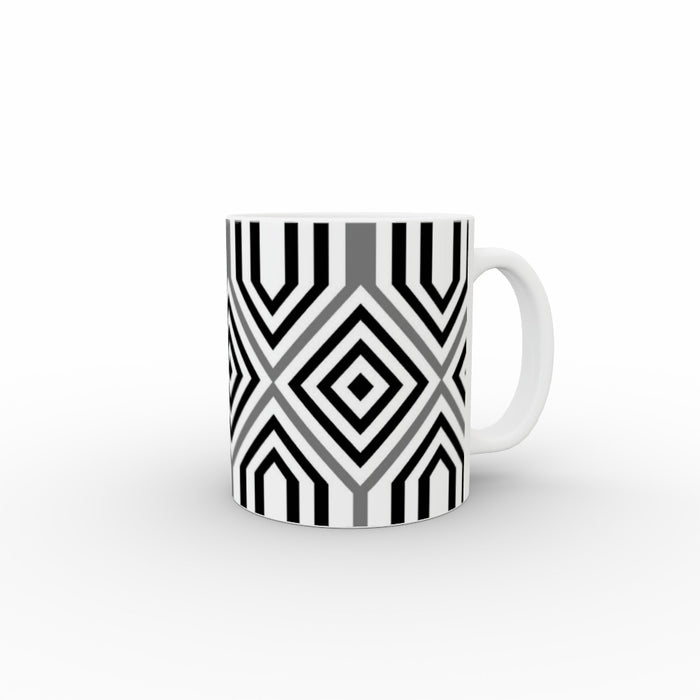 11oz Ceramic Mug - Black and White Structure - printonitshop