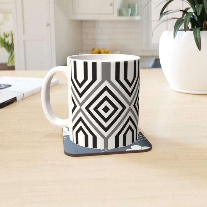 11oz Ceramic Mug - Black and White Structure - printonitshop