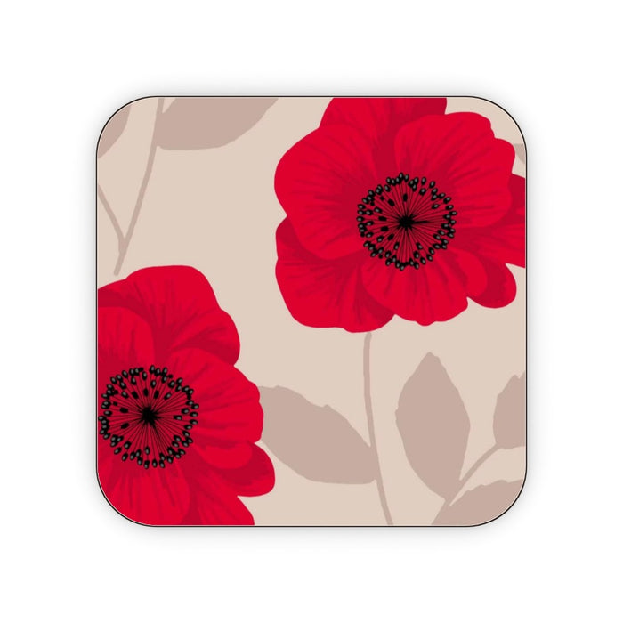 Coasters - Red Flowers - printonitshop