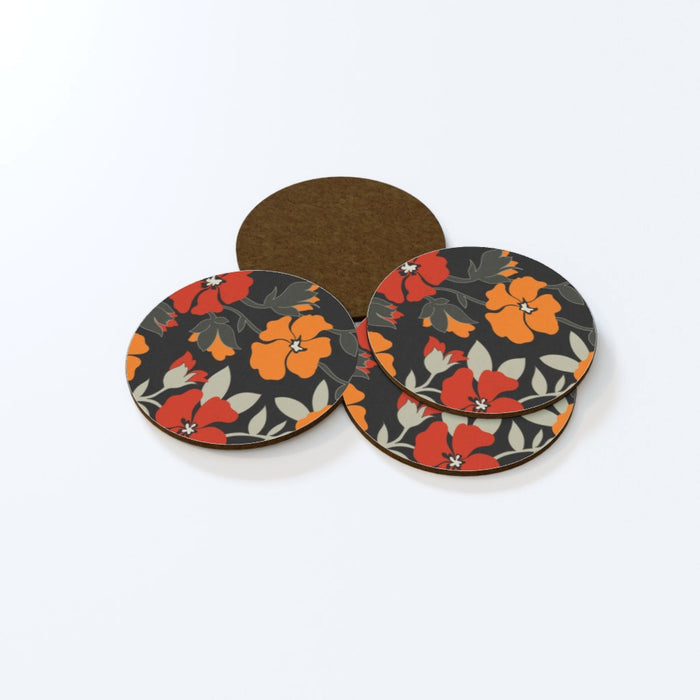 Coasters - Orange Flowers - printonitshop