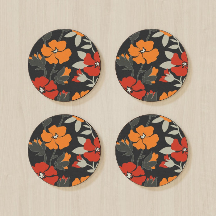 Coasters - Orange Flowers - printonitshop