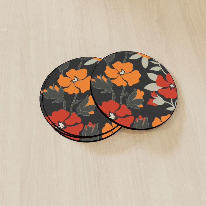 Coasters - Orange Flowers - printonitshop