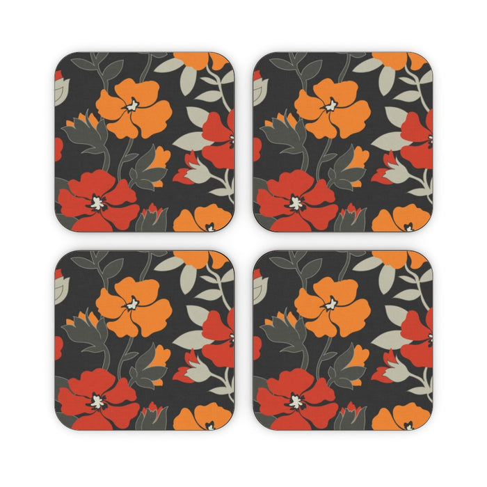 Coasters - Orange Flowers - printonitshop