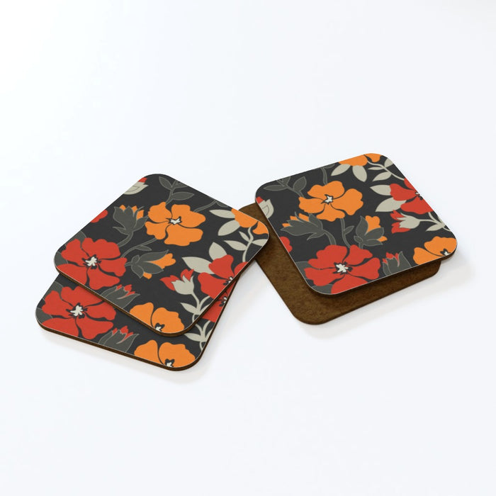 Coasters - Orange Flowers - printonitshop