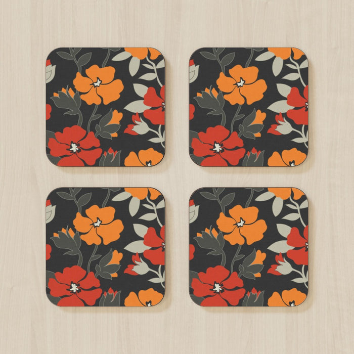 Coasters - Orange Flowers - printonitshop