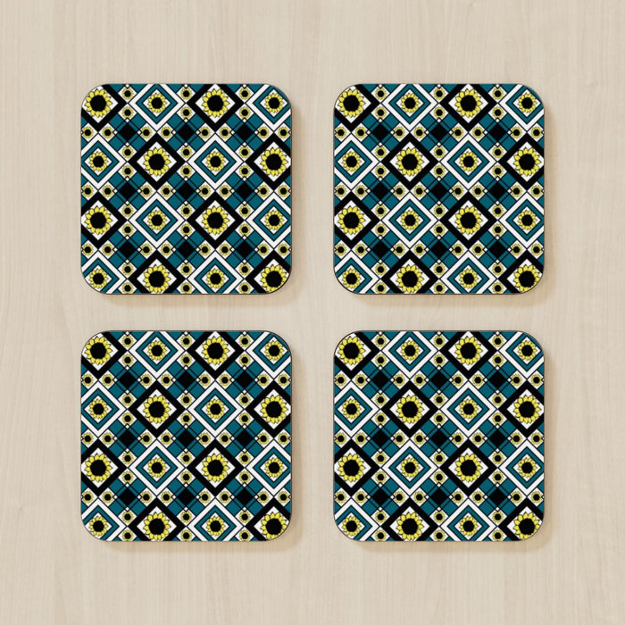 Coasters - Geometric Sunflowers - printonitshop