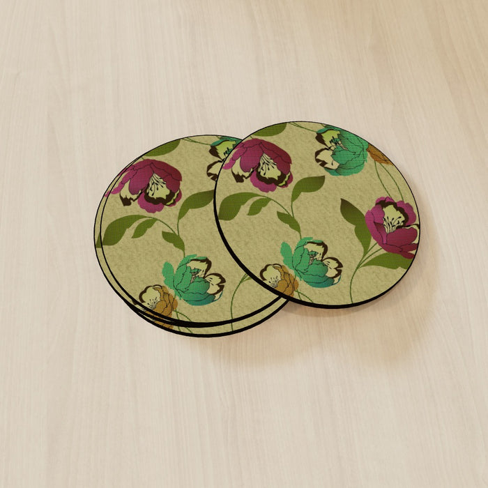 Coasters - Dot Work Flowers - printonitshop