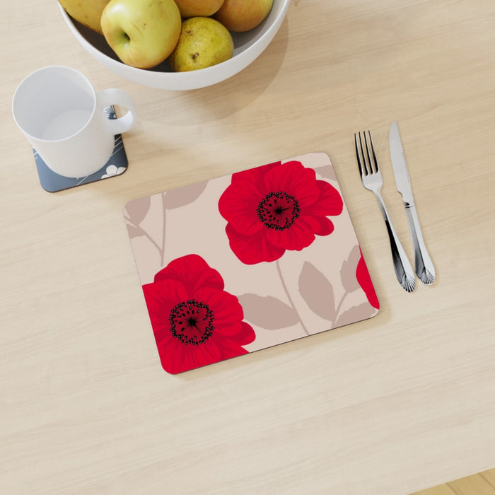 Placemat - Red Flowers - printonitshop