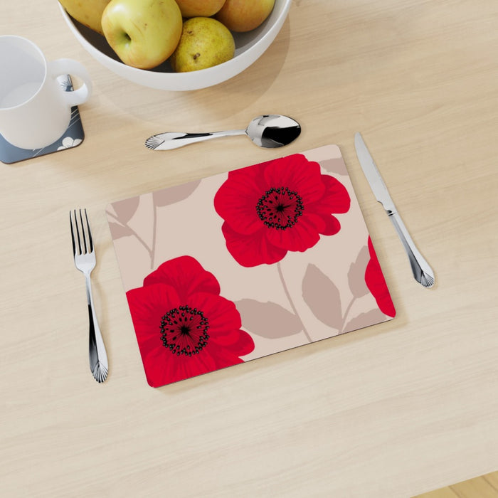 Placemat - Red Flowers - printonitshop