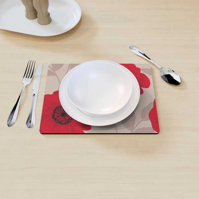 Placemat - Red Flowers - printonitshop