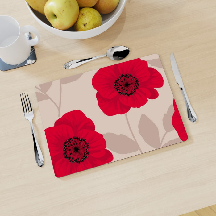 Placemat - Red Flowers - printonitshop