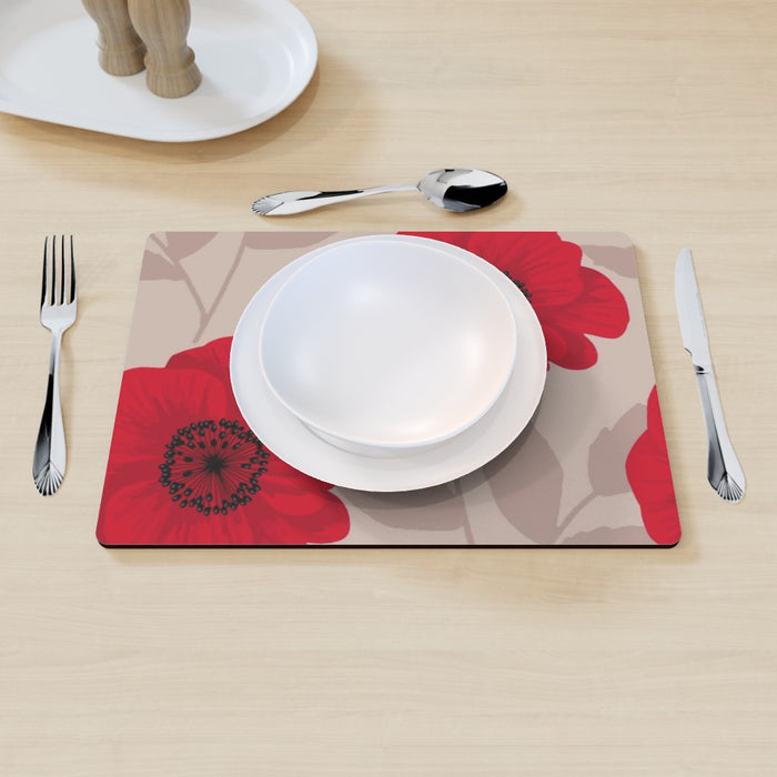 Placemat - Red Flowers - printonitshop