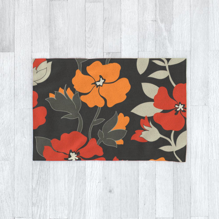 Blanket - Orange Flowers - printonitshop