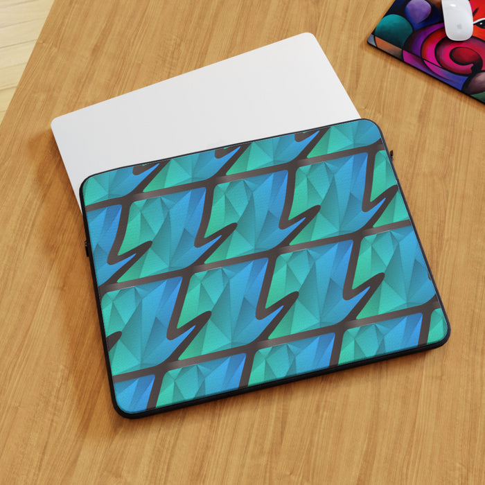 Laptop Skin - Abstract Waves Blue/Green - printonitshop