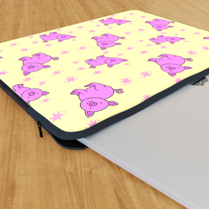 Laptop Skin - Pigs On Yellow - printonitshop