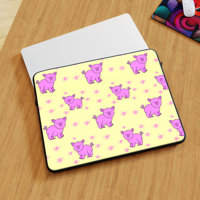 Laptop Skin - Pigs On Yellow - printonitshop