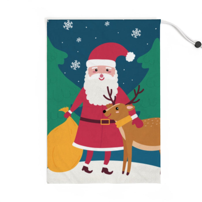 Jumbo Santa Sack - Santa and the Reindeer - Print On It