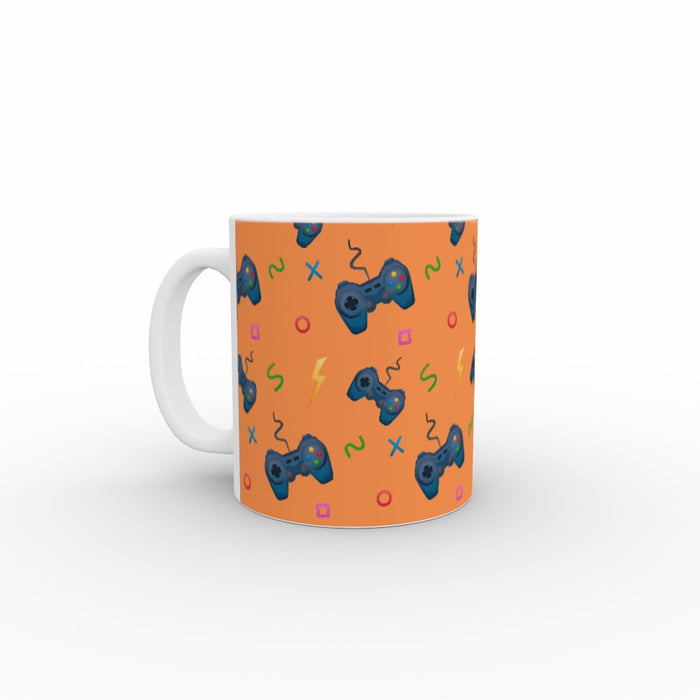 11oz Ceramic Mug - Pale Orange Gaming - printonitshop