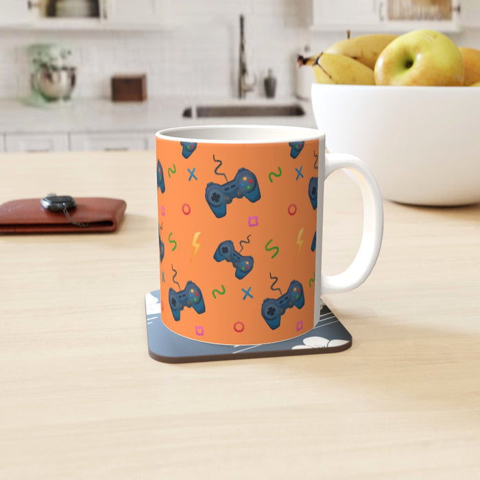 11oz Ceramic Mug - Pale Orange Gaming - printonitshop