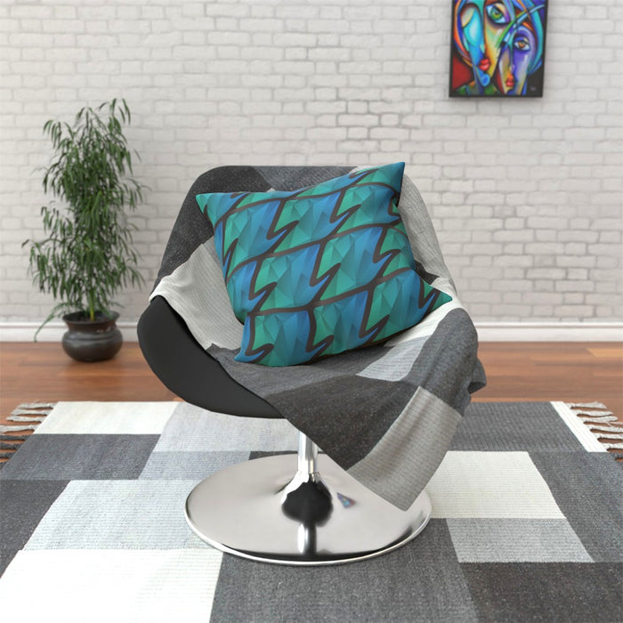 Cushions - Abstract Waves Blue / Green - printonitshop