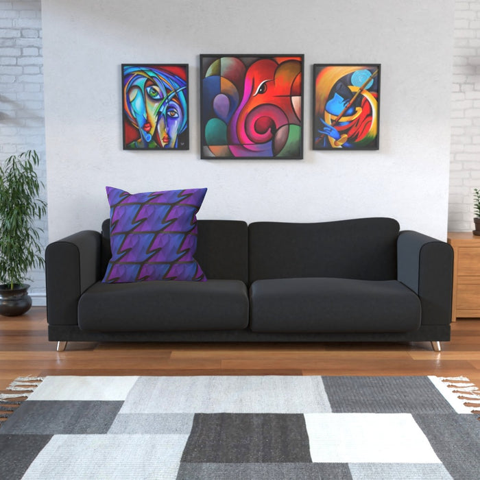 Cushions Abstract Waves Blue / Purple - printonitshop