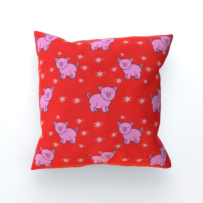 Cushions - Pigs on Red - printonitshop