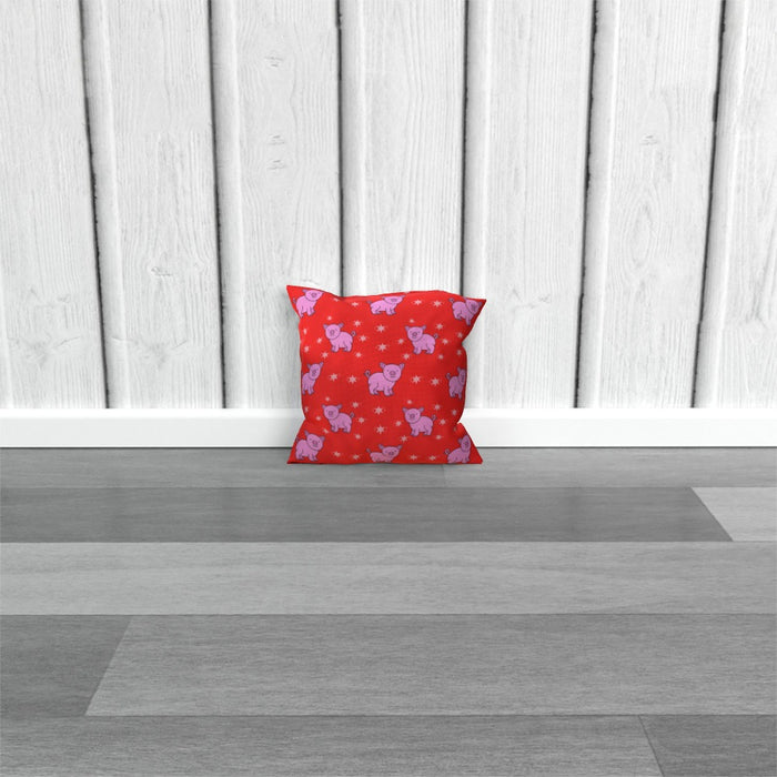 Cushions - Pigs on Red - printonitshop