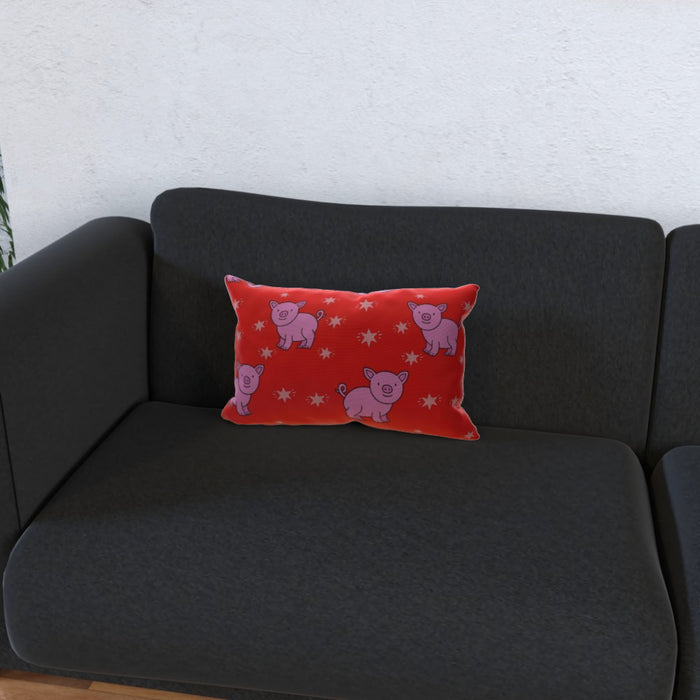 Cushions - Pigs on Red - printonitshop