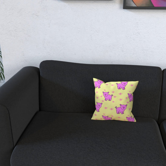 Cushions - Pigs on Yellow - printonitshop